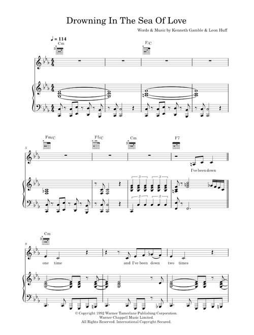 Drowning in the sea of love - Eva Cassidy (Piano-Vocal-Guitar (Piano Accompaniment))