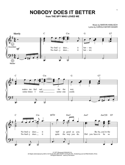 Nobody Does It Better - Carly Simon (Accordion)