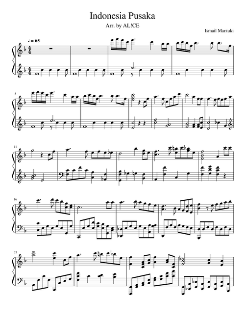 Indonesia Pusaka - Piano Arrangement