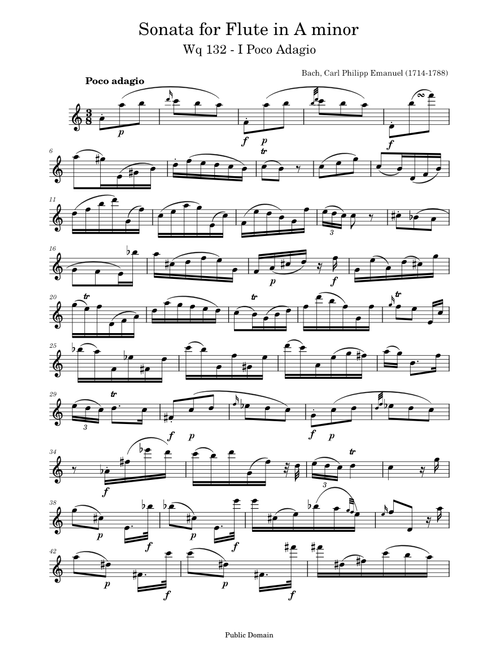 Flute Sonata in A minor, H.562 – Carl Philipp Emanuel Bach