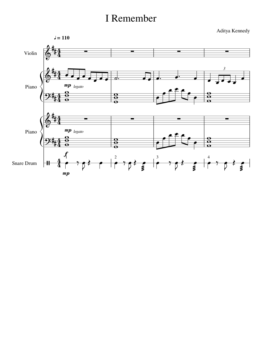 I Remember - piano tutorial