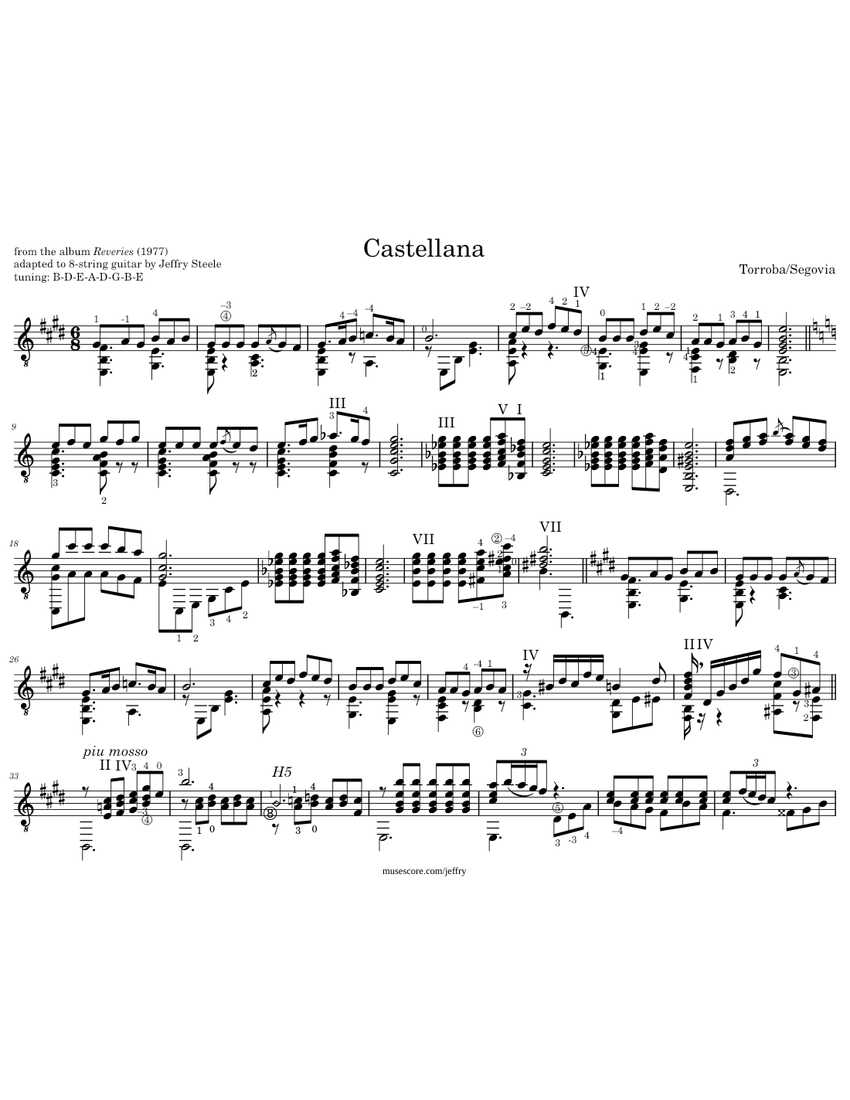 Torroba/Segovia: Castellana [8-str gtr] Sheet Music for Guitar