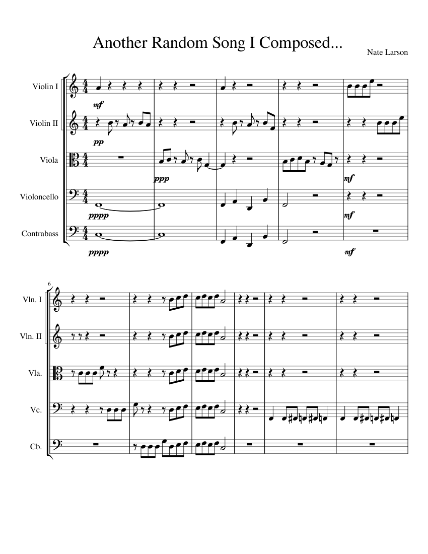 Another Random Score... Sheet Music for Contrabass, Violin, Viola ...