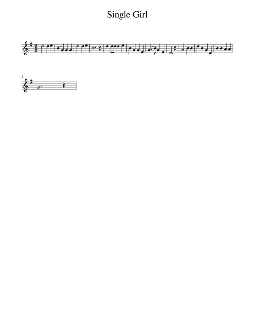 Single Girl Sheet music for Piano (Solo) Easy | Musescore.com