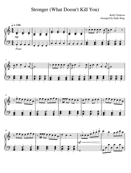 Stronger (What Doesn't Kill You) - Kelly Clarkson - Easy Piano