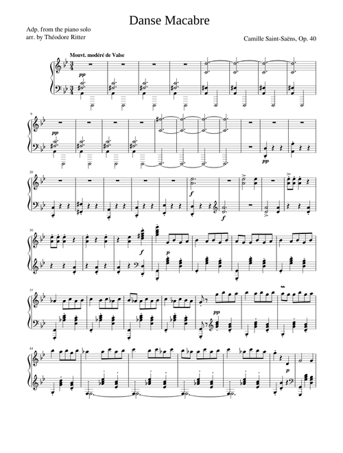 Saint-Saëns Danse Macabre (Piano solo)