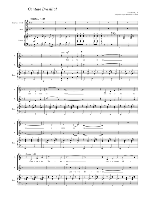 Cantate Brasilia! – Roger Emerson (SSA - Women´s Choir)