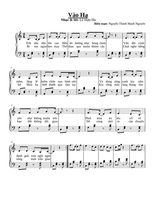Vào Hạ – Lê Hựu Hà