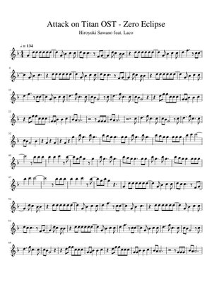 Zero Eclipse – Hiroyuki Sawano Sheet Music for Piano (Solo) | MuseScore.com