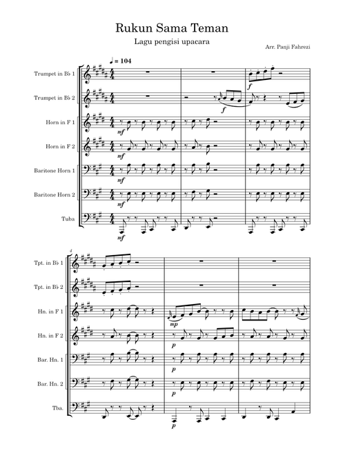 Rukun Sama Teman, Brass Ensemble – Prof. Abdul Mu'ti, Arr. Panji Fahrezi
