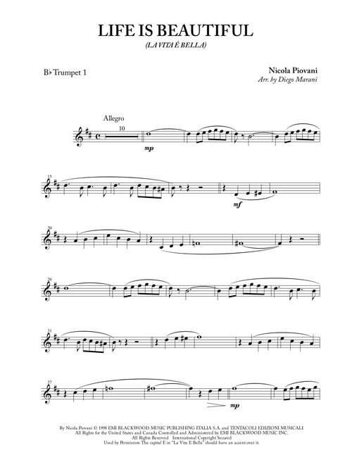 Life Is Beautiful (la Vita E Bella) (Arr. Diego Marani) - Nicola Piovani (Brass Ensemble)