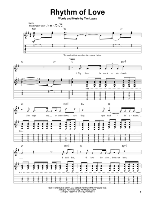 Rhythm Of Love - Plain White T's (Guitar Tab Play-Along)