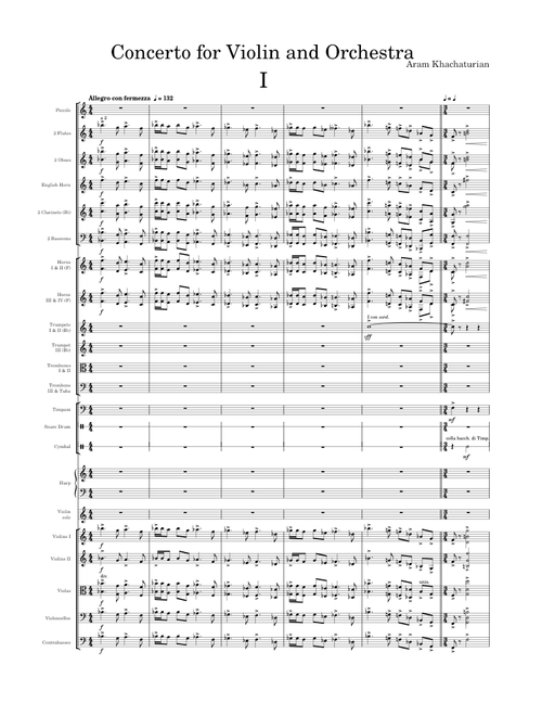 Violin Concerto in D minor, Op. 46, Mvmt. 1 – Aram Khachaturian