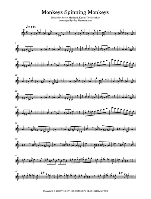 Monkeys Spinning Monkeys (Arr. Joy Westermann) - Kevin MacLeod (Instrumental Solo)