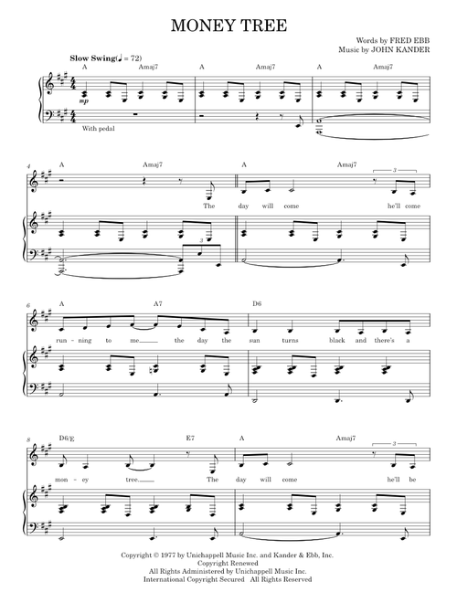 Money Tree - Kander & Ebb, Liza Minnelli (Piano Vocal)