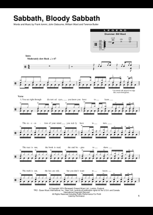 Play Official version of Sabbath bloody sabbath Sheet Music by