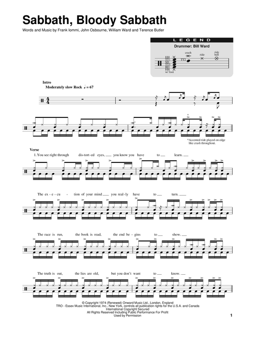 Sabbath, Bloody Sabbath - Black Sabbath (Drum Transcription)