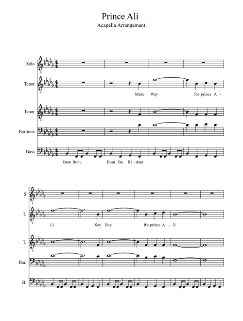 Prince Ali - Acapella TTBB