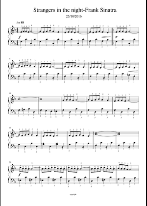 Strangers in the night - Frank Sinatra Sheet Music and Tab with