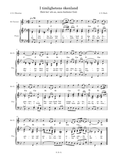 I timlighetens ökenland - Bach (EASY)