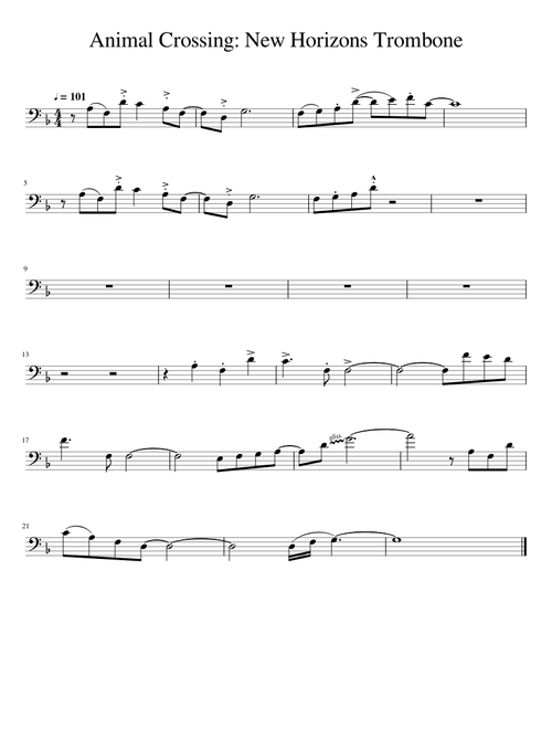 Animal Crossing: New Horizons Theme Trombone