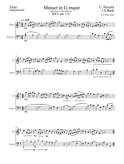 Minuet in G major, BWV Anh. 114 – C. Petzold & J. S. Bach