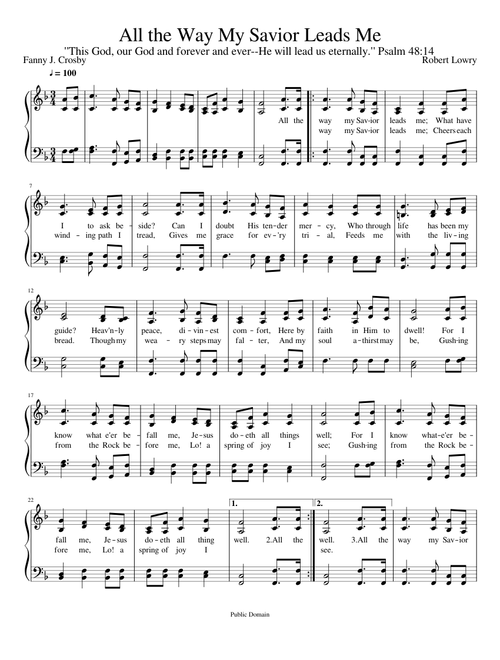 All the Way My Savior Leads Me