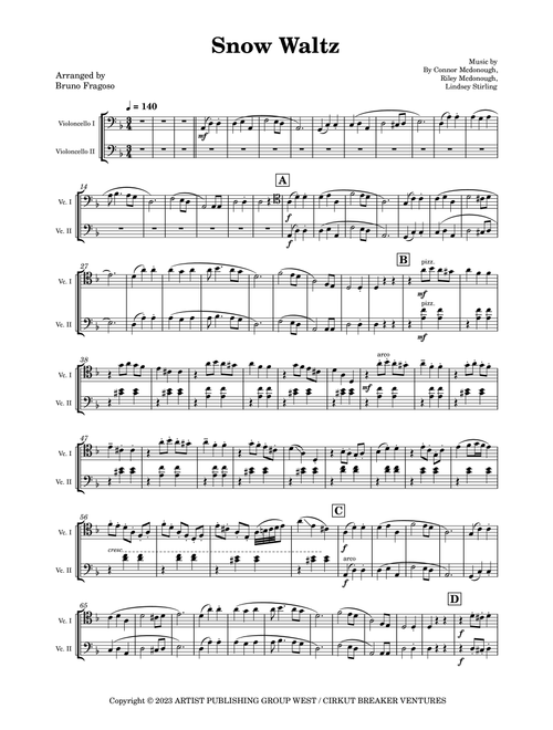Snow Waltz (Arr. Bruno Fragoso de Almeida) - Lindsey Stirling (Cello Duet)