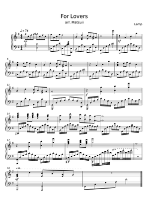 恋人へ (For Lovers) – ランプ (Lamp) Sheet Music for Piano, Violin