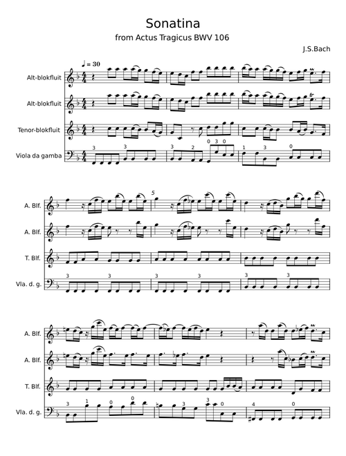 Sonatina. Actus Tragicus BWV 106 - Johann Sebastian Bach