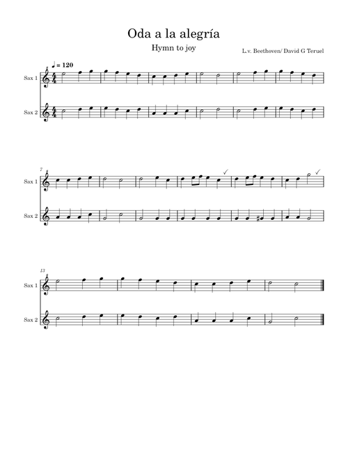 Oda a la alegria – sax