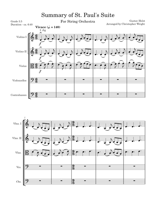Summary of St. Paul's Suite - Gustav Holst