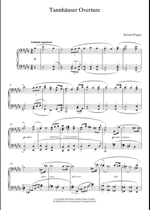 Wagner Tannhäuser Overture (Piano solo) Sheet Music for Piano