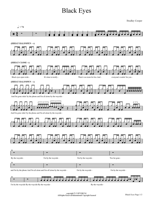 Black Eyes (Arr. COPYDRUM) - Bradley Cooper (Drums)