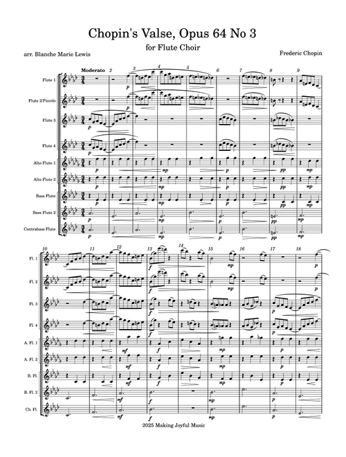 Chopin's Valse, Opus 64 No 3 (Arr. Blanche Marie Lewis) - Frederic Chopin (Woodwind Ensemble)