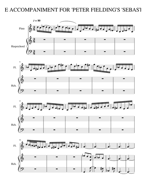 FLUTE ACCOMPANIMENT FOR 'PETER FIELDING'S 'SEBASTIAN'