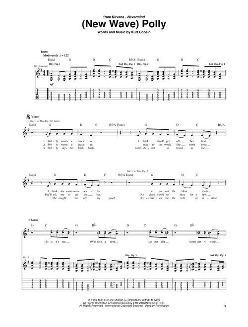 (New Wave) Polly - Nirvana (Guitar Tab)