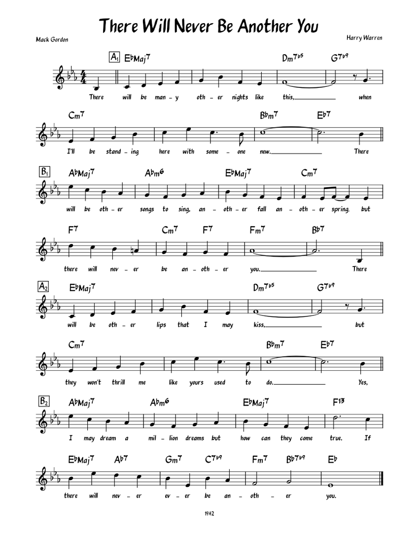 There Will Never Be Another You Sheet music for Piano (Solo) Easy 