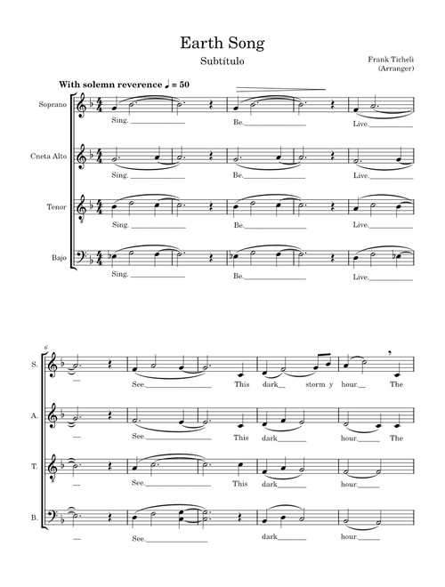 Earth Song – Frank Ticheli Earth Song
