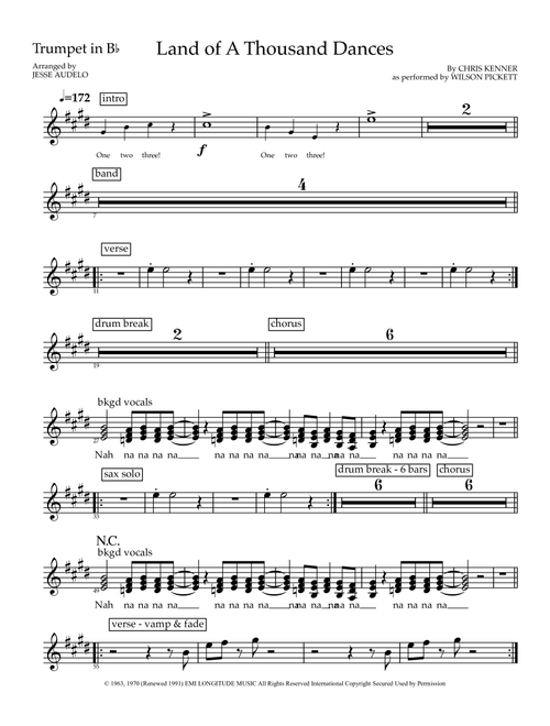Land Of A Thousand Dances (Arr. Jesse Audelo) - Wilson Pickett (Trumpet Solo)