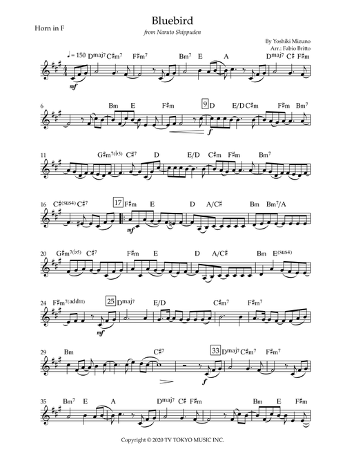 Ikimono Gakari's Blue Bird (Arr. Fabio Britto) - Yoshiki Mizuno (French Horn Solo)