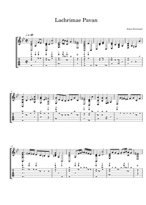 Lachrimae - John Dowland Sheet Music and Tab for Lute (Solo