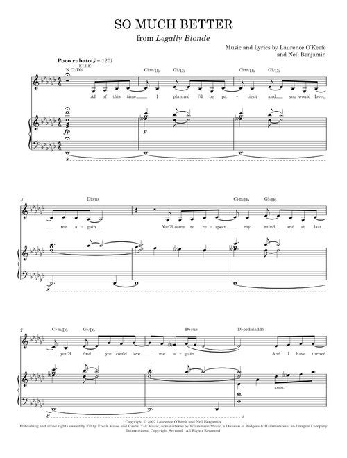 So Much Better - Legally Blonde The Musical (Piano Vocal)