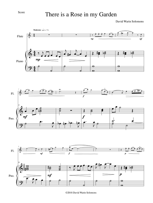 There is a Rose in my Garden for flute and piano - David Warin Solomons (Flute and Piano)