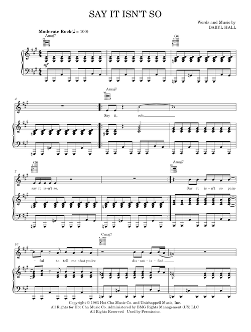 Say It Isn't So - Daryl Hall, Daryl Hall & John Oates, Hall & Oates, John Oates (Piano-Vocal-Guitar)