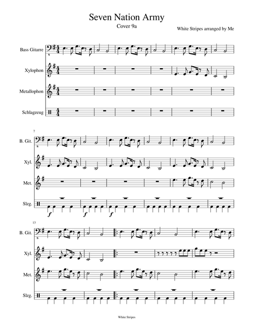 Seven Nation Army - Orff Instruments
