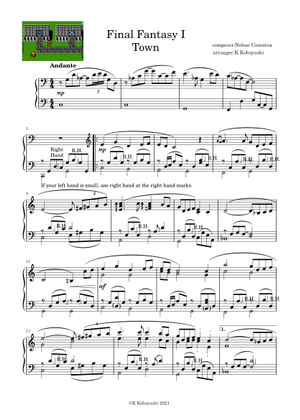 Final Fantasy II Town - Nobuo Uematsu Sheet Music for Piano (Solo