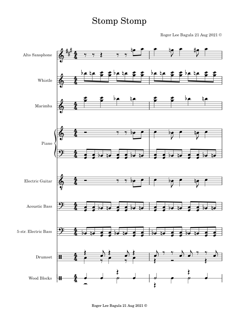 Stomp Stomp Sheet music for Piano, Kazoo, Saxophone alto, Guitar & more