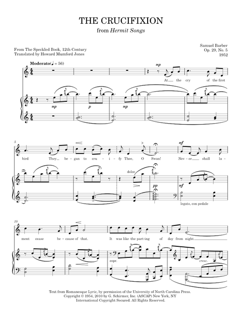 The Crucifixion - Samuel Barber (Piano Vocal)