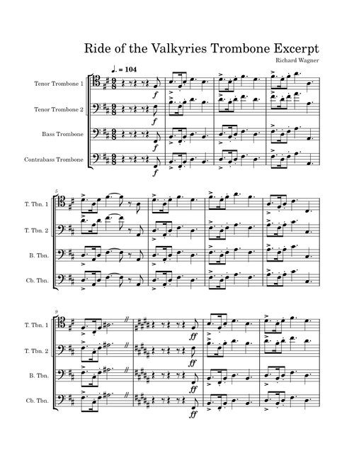 Ride of the valkyries – Richard Wagner Ride of the Valkyries Trombone Excerpt
